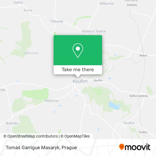 Tomáš Garrigue Masaryk map