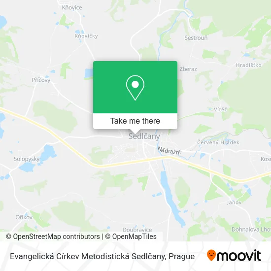 Карта Evangelická Církev Metodistická Sedlčany