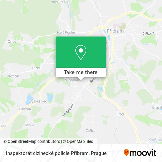 Inspektorát cizinecké policie Příbram map