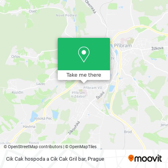 Cik Cak hospoda a Cik Cak Gril bar map