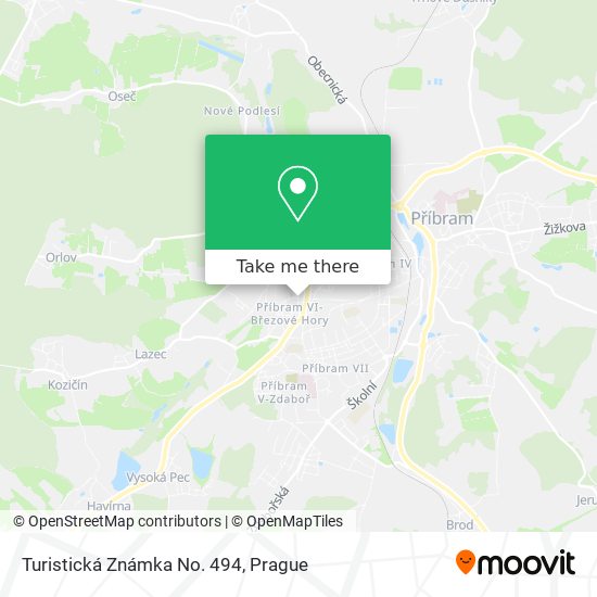 Turistická Známka No. 494 map