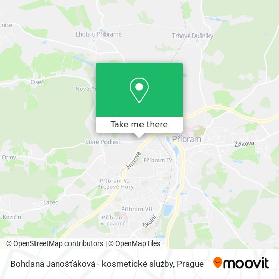 Bohdana Janošťáková - kosmetické služby map