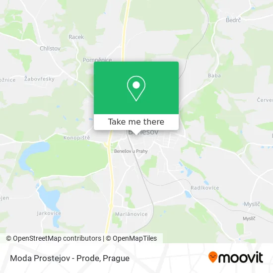Карта Moda Prostejov - Prode