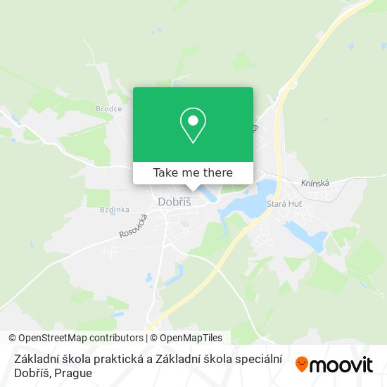 Карта Základní škola praktická a Základní škola speciální Dobříš