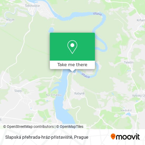 Slapská přehrada-hráz-přístaviště map