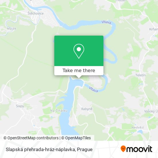 Slapská přehrada-hráz-náplavka map