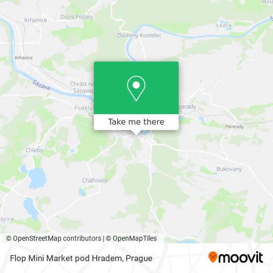 Flop Mini Market pod Hradem map