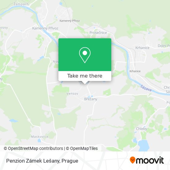 Penzion Zámek Lešany map