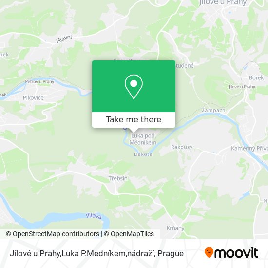 Jílové u Prahy,Luka P.Medníkem,nádraží map