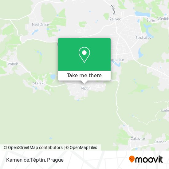 Kamenice,Těptín map