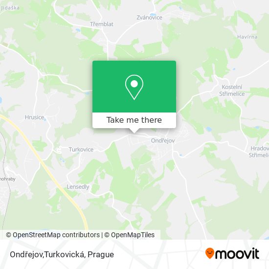 Ondřejov,Turkovická map