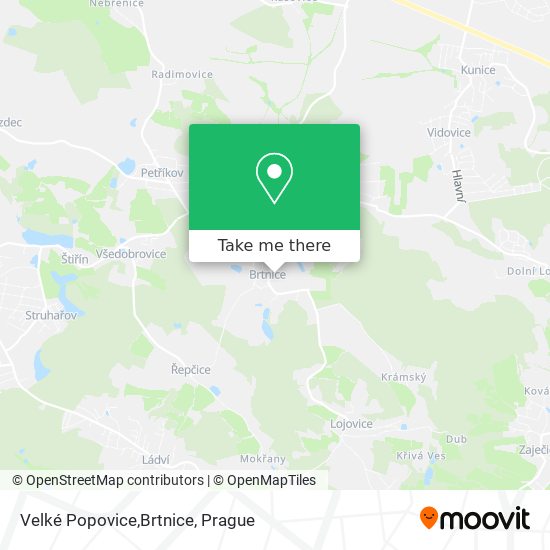 Velké Popovice,Brtnice map
