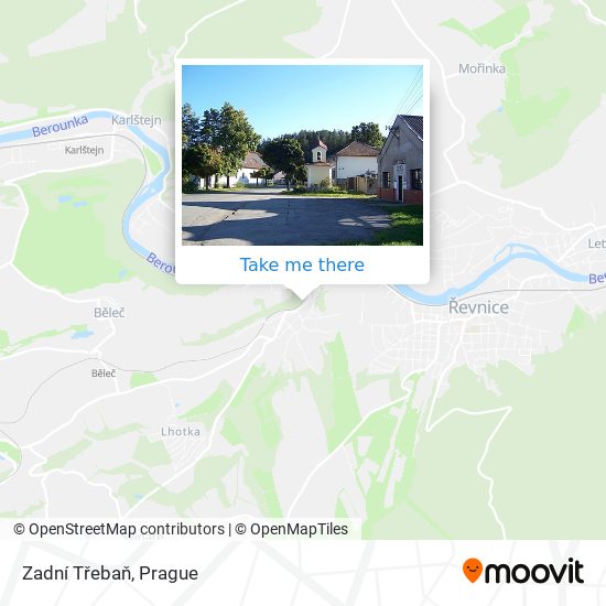 Zadní Třebaň map