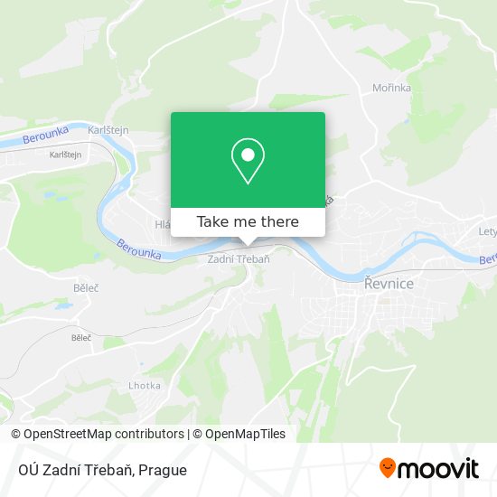 OÚ Zadní Třebaň map