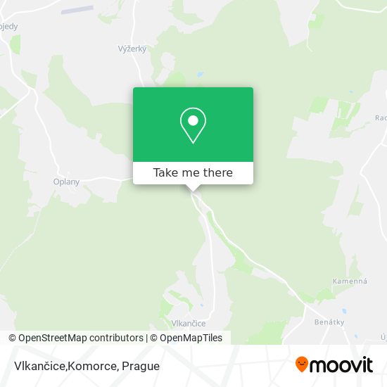 Vlkančice,Komorce map