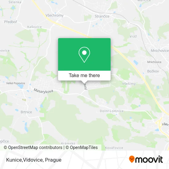 Карта Kunice,Vidovice
