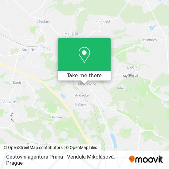 Карта Cestovní agentura Praha - Vendula Mikolášová