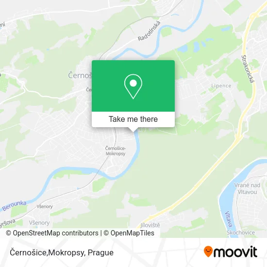 Карта Černošice,Mokropsy