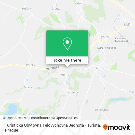 Turistická Ubytovna Tělovýchovná Jednota - Turista map