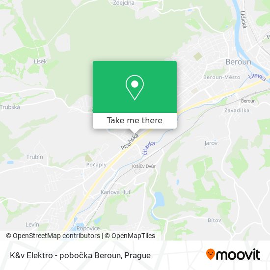 Карта K&v Elektro - pobočka Beroun