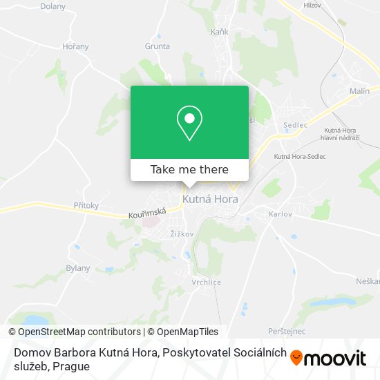 Domov Barbora Kutná Hora, Poskytovatel Sociálních služeb map