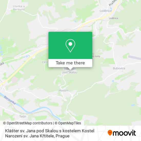 Klášter sv. Jana pod Skalou s kostelem Kostel Narození sv. Jana Křtitele map