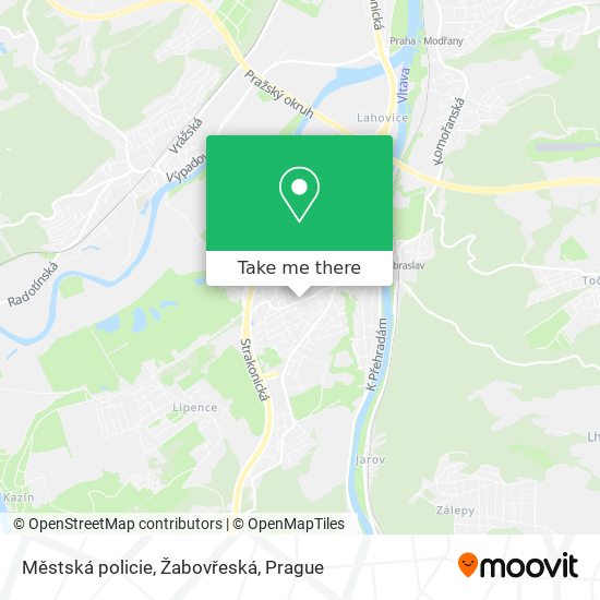 Карта Městská policie, Žabovřeská