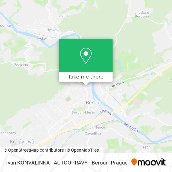 Карта Ivan KONVALINKA - AUTOOPRAVY - Beroun