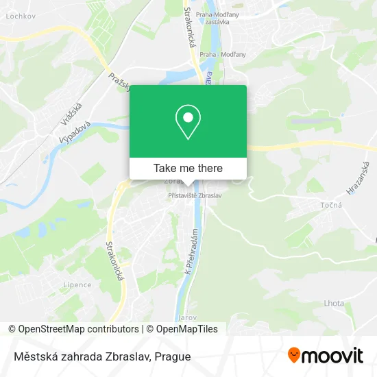 Карта Městská zahrada Zbraslav