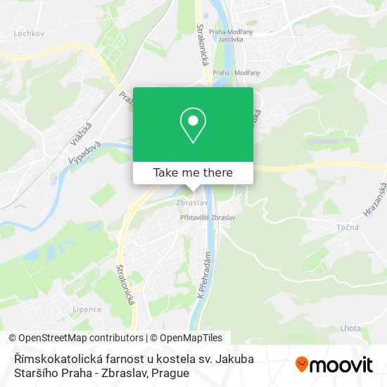 Římskokatolická farnost u kostela sv. Jakuba Staršího Praha - Zbraslav map