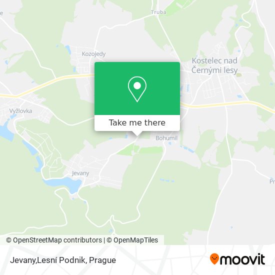 Jevany,Lesní Podnik map