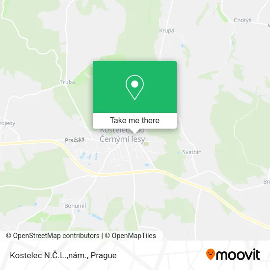 Карта Kostelec N.Č.L.,nám.