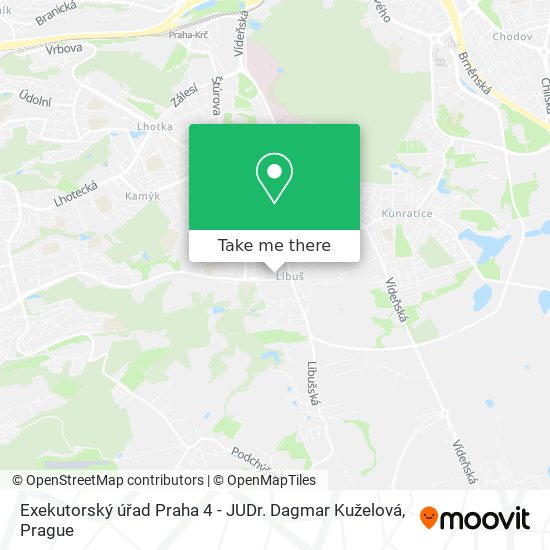 Exekutorský úřad Praha 4 - JUDr. Dagmar Kuželová map