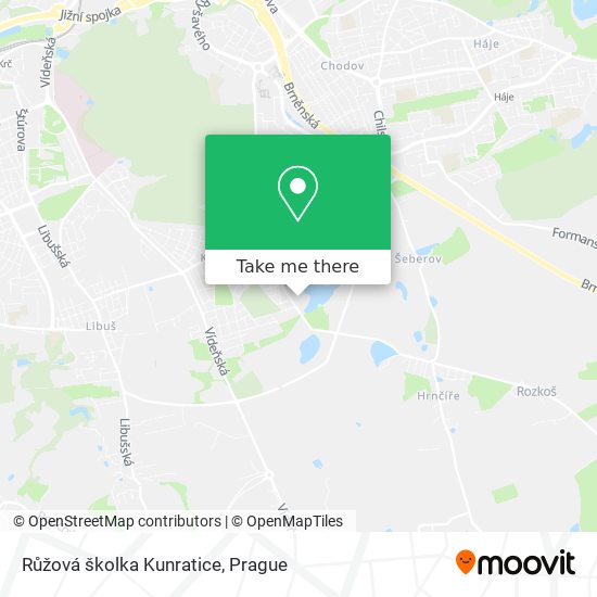 Růžová školka Kunratice map