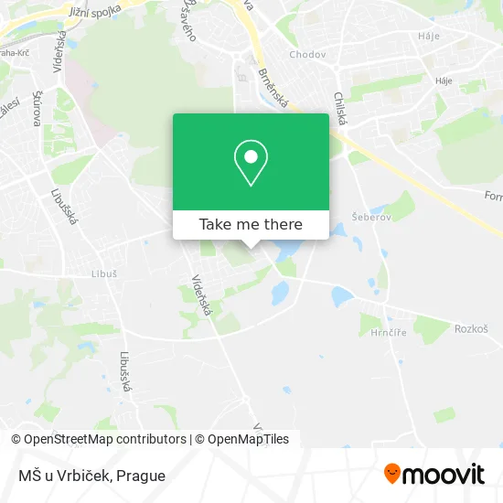 Карта MŠ u Vrbiček