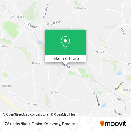 Карта Základní škola Praha-Kolovraty