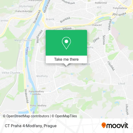 Карта CT Praha 4-Modřany