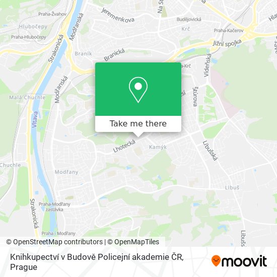 Knihkupectví v Budově Policejní akademie ČR map