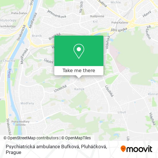 Psychiatrická ambulance Bufková, Pluháčková map