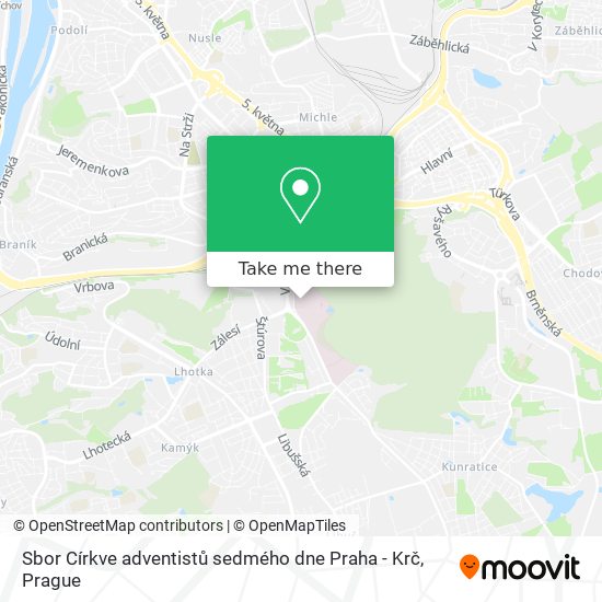 Sbor Církve adventistů sedmého dne Praha - Krč map