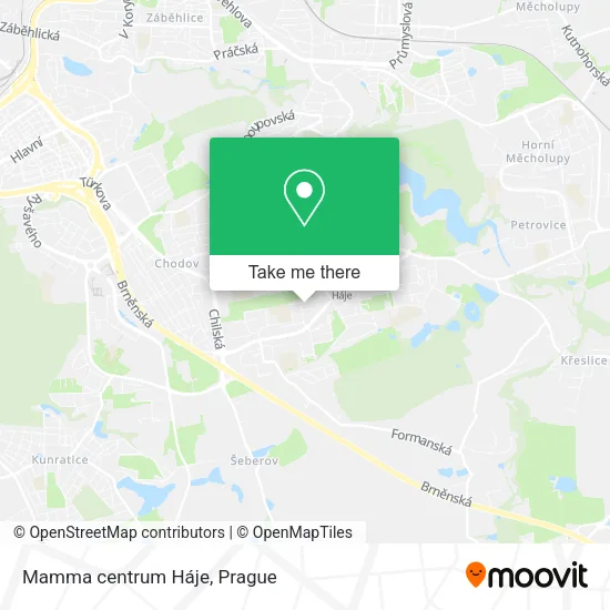 Карта Mamma centrum Háje