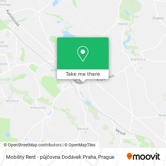 Карта Mobility Rent - půjčovna Dodávek Praha