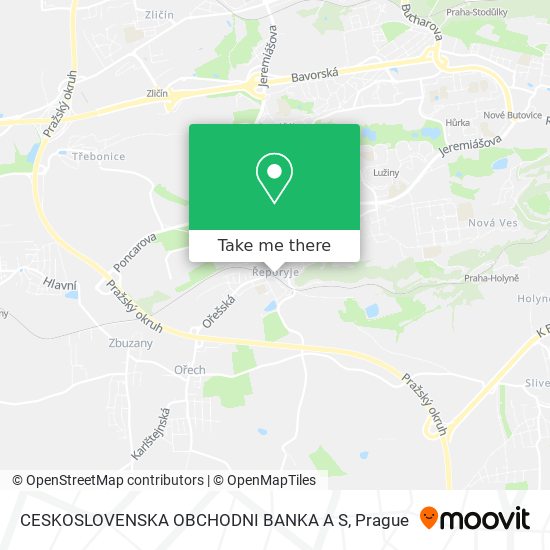 CESKOSLOVENSKA OBCHODNI BANKA A S map