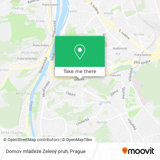 Карта Domov mládeže Zelený pruh