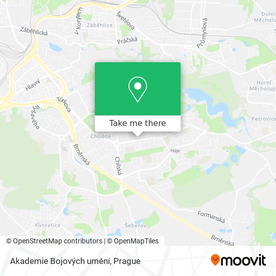 Akademie Bojových umění map