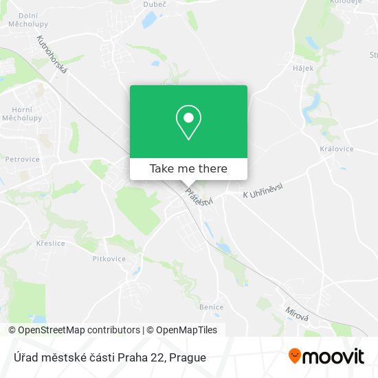 Úřad městské části Praha 22 map