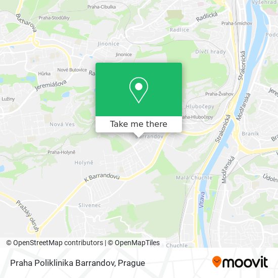 Praha Poliklinika Barrandov map