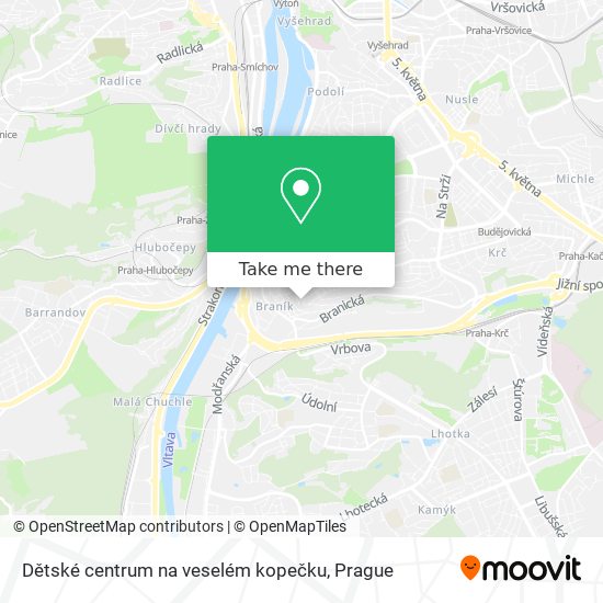 Dětské centrum na veselém kopečku map