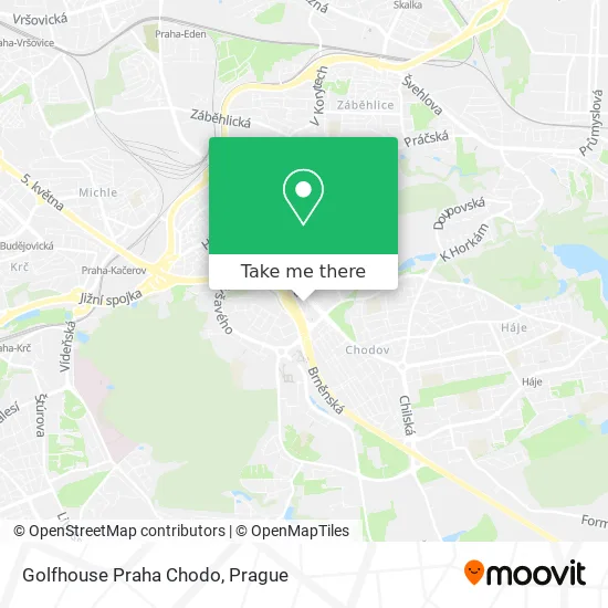 Golfhouse Praha Chodo map