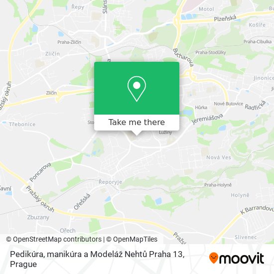 Pedikúra, manikúra a Modeláž Nehtů Praha 13 map